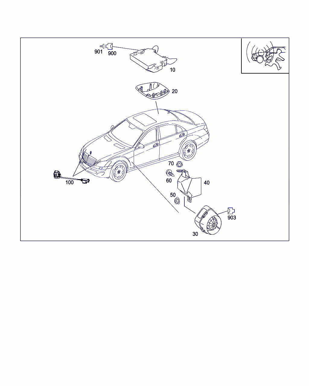 COVER, <span>A 221 820 14 12, Main Group: Electrical System, Diagram: ANTI-THEFT WARNING SYSTEM,TOW-AWAY PROTECTION,PASSENGER COMP.PROTECTION, Location Of Picture: 20