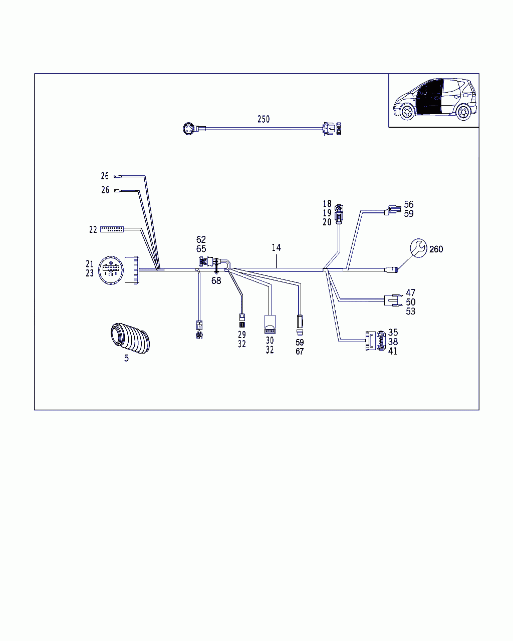 WIRING HARNESS, <span>A 168 540 51 08, Main Group: Electrical System, Diagram: DOOR CABLE HARNESSES & PROTECTIVE HOSES, Location Of Picture: 14