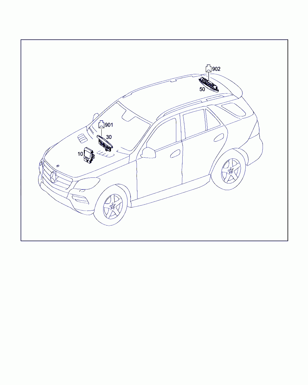 WARNING DEVICE, <span>A 166 542 01 23, Main Group: Electrical System, Diagram: PARKTRONIC SYSTEM (PTS), Location Of Picture: 50