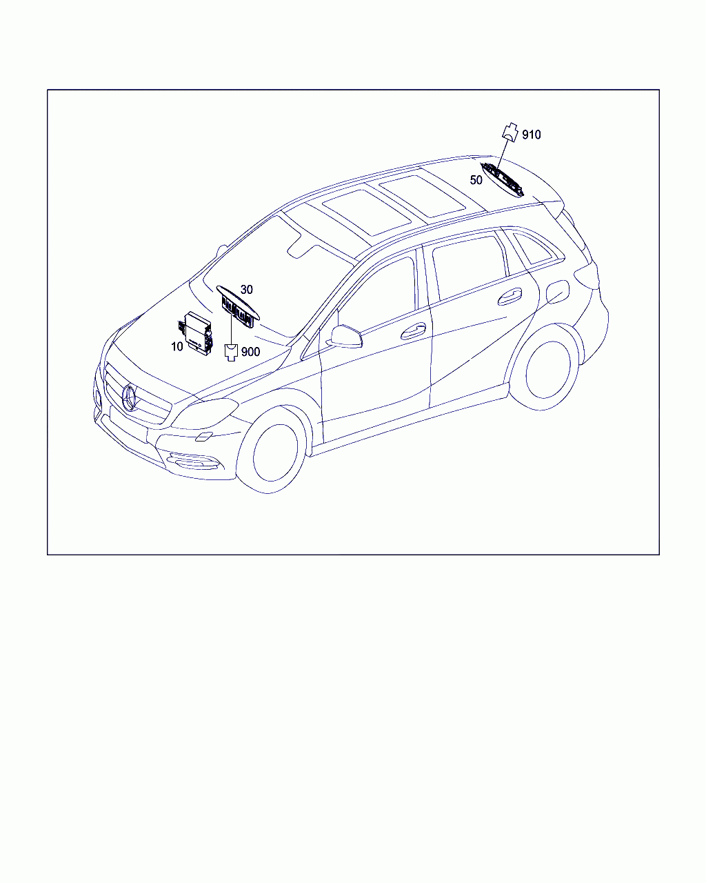 WARNING DEVICE, <span>A 246 542 00 23, Main Group: Electrical System, Diagram: PARKTRONIC SYSTEM (PTS), Location Of Picture: 50