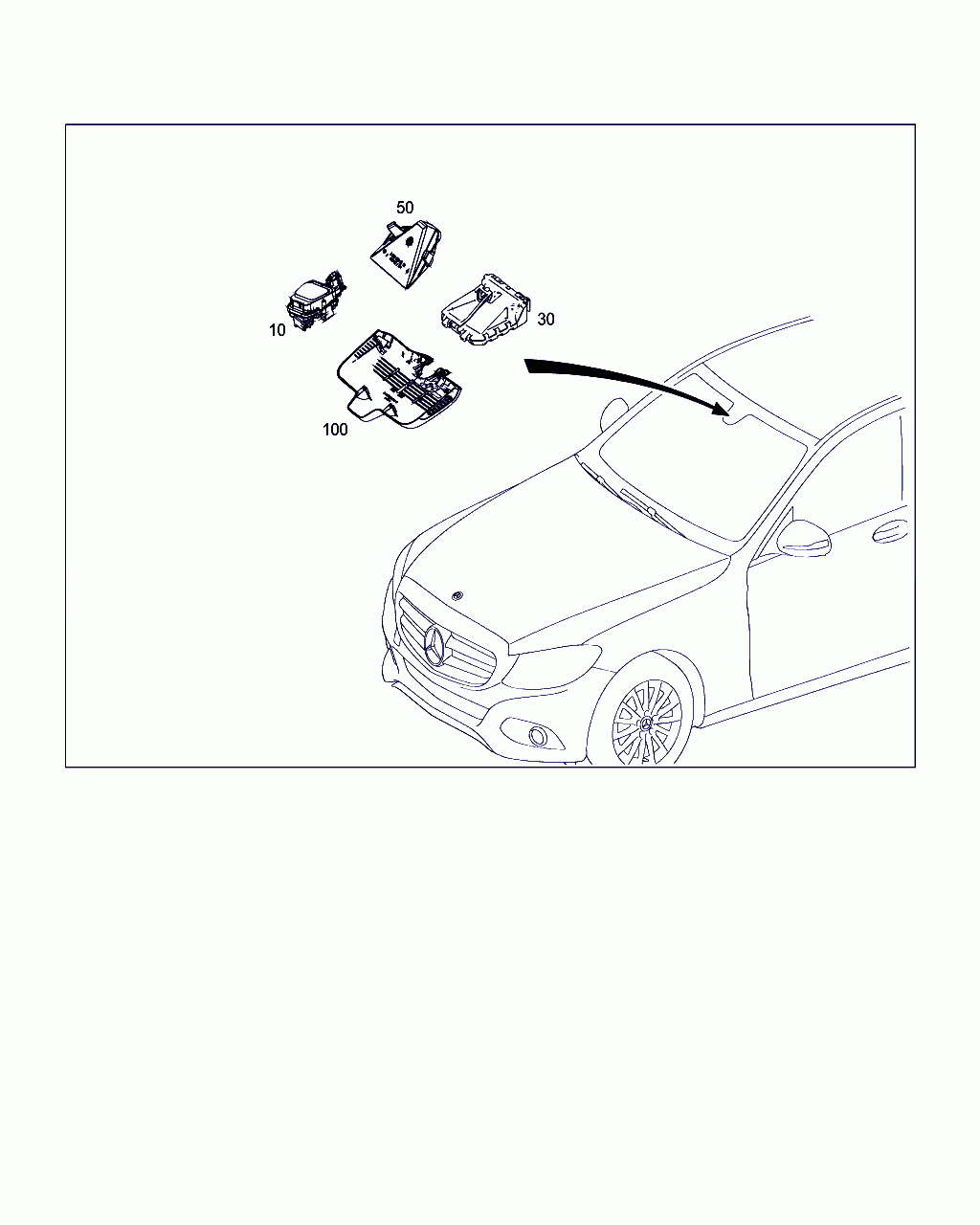 CONTROL UNIT, <span>A 205 900 30 00, Main Group: Electrical System, Diagram: SENSORS, CAMERA AND SWITCH BEHIND WINDSHIELD, Location Of Picture: 10
