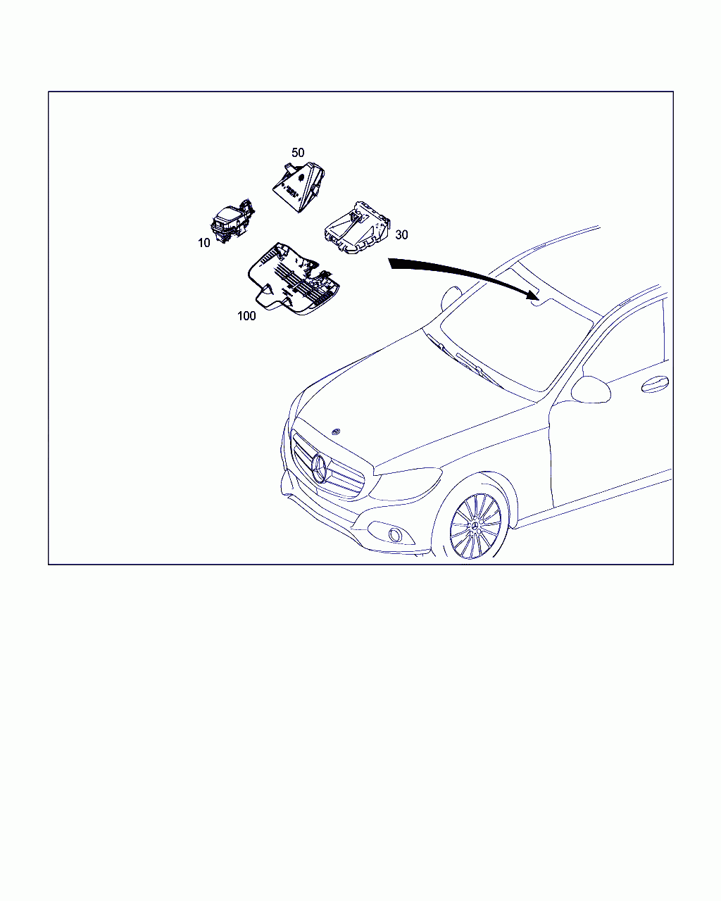CONTROL UNIT, <span>A 222 900 46 08, Main Group: Electrical System, Diagram: SENSORS, CAMERA AND SWITCH BEHIND WINDSHIELD, Location Of Picture: 30