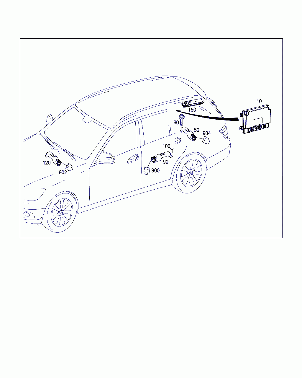 AMPLIFIER, <span>A 204 820 64 89, Main Group: Electrical System, Diagram: KEYLESS GO, Location Of Picture: 150