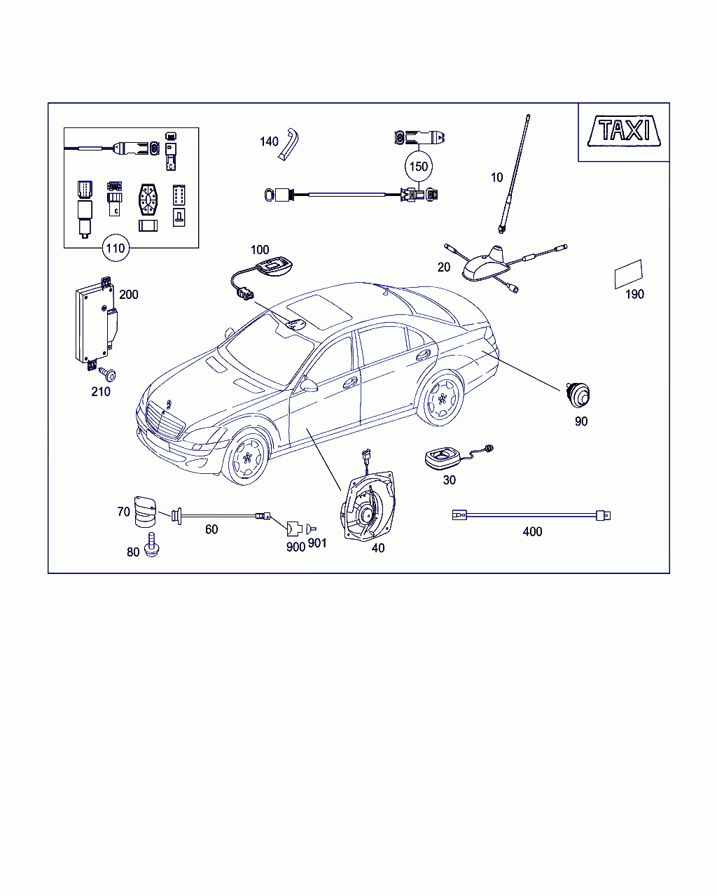 LOUDSPEAKER, <span>A 221 820 85 02, Main Group: Electrical System, Diagram: ADDITIONAL PARTS TAXI, Location Of Picture: 40
