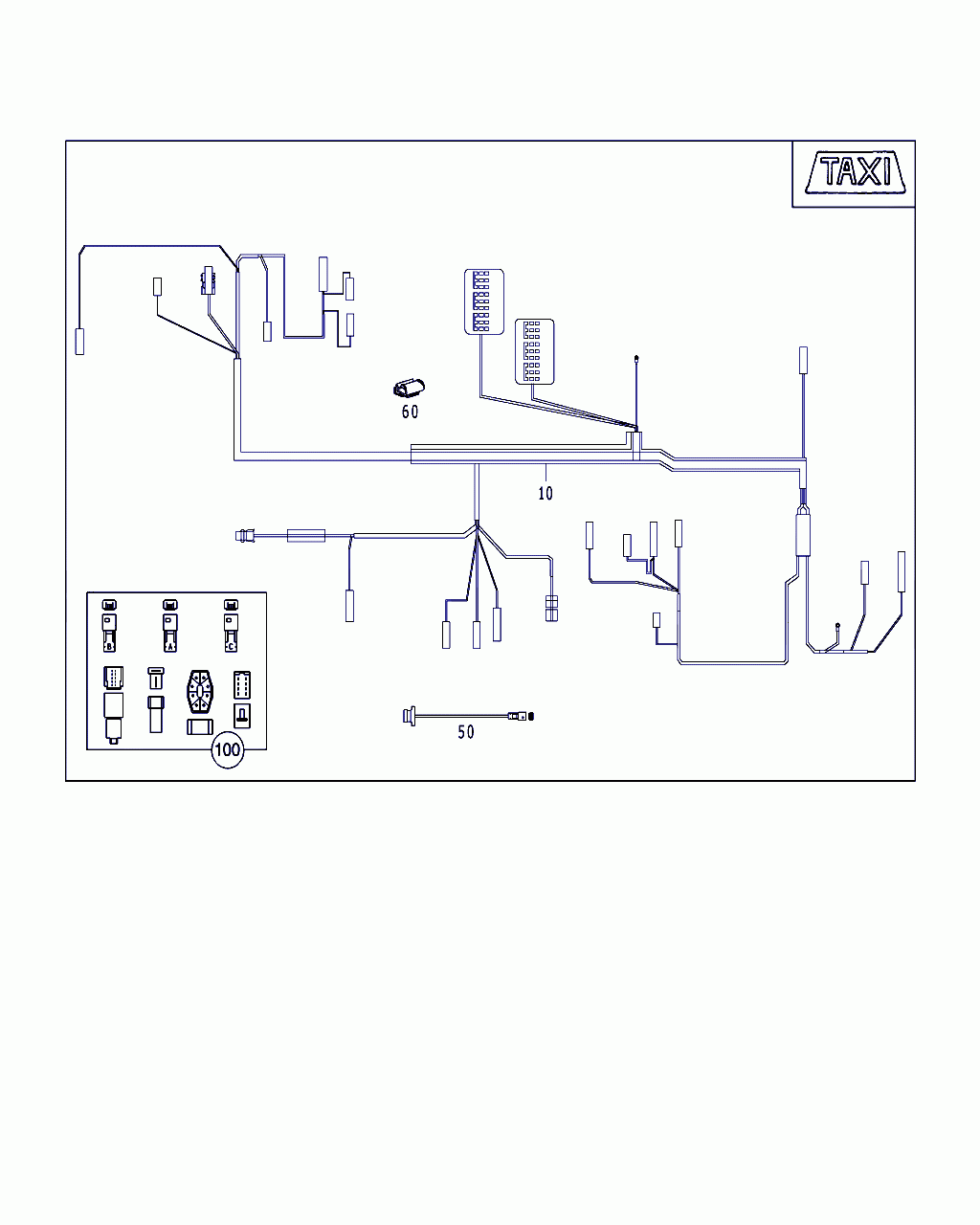 EL. CABLE, <span>A 168 820 21 15, Main Group: Electrical System, Diagram: CABLE HARNESSES FOR TAXI, Location Of Picture: 50