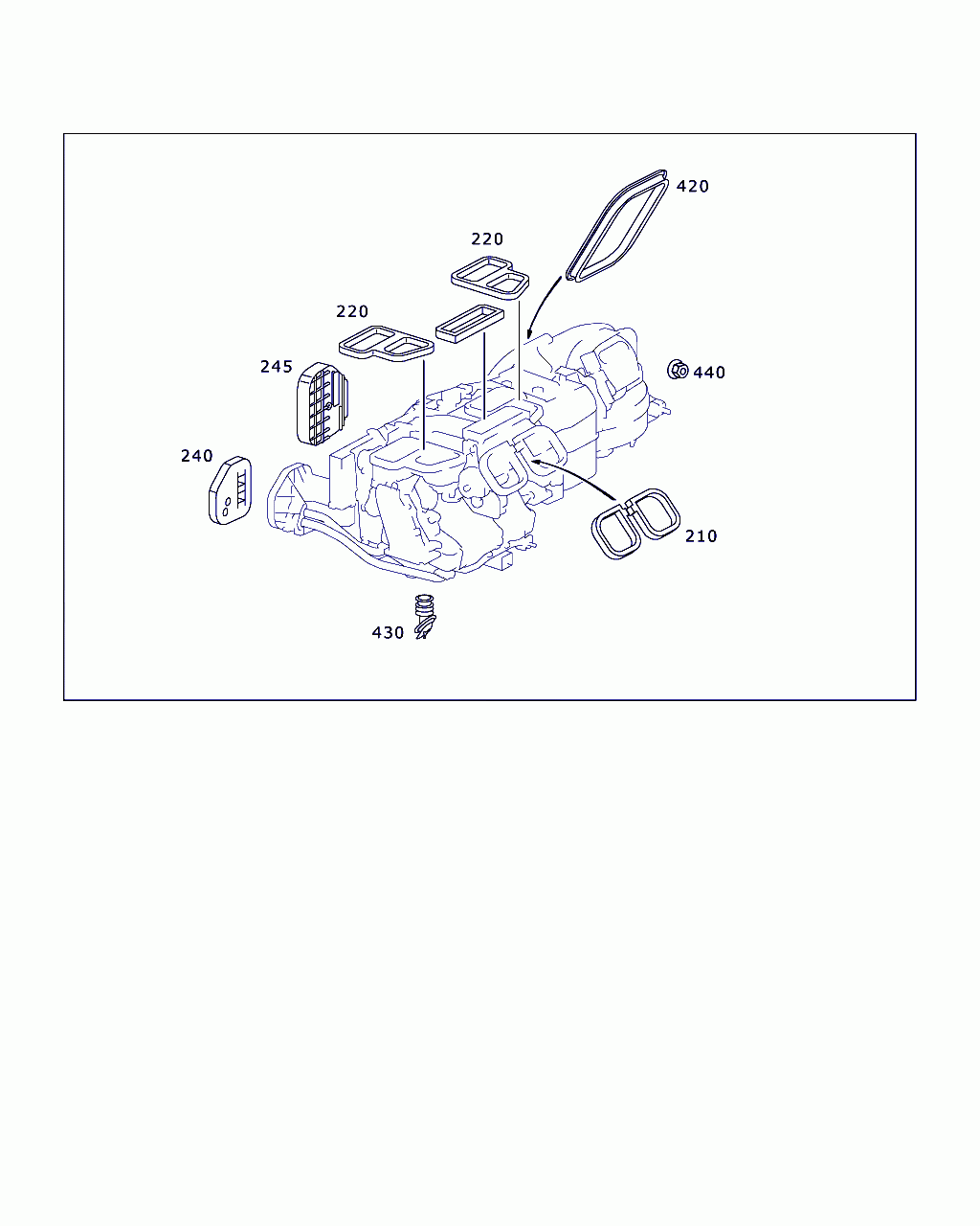 SEAL, <span>A 230 835 00 98, Main Group: Heating And Ventilation, Diagram: HEATER AND EVAPORATOR HOUSING WITH BLOWER AND WIRING HARNESS, Location Of Picture: 420