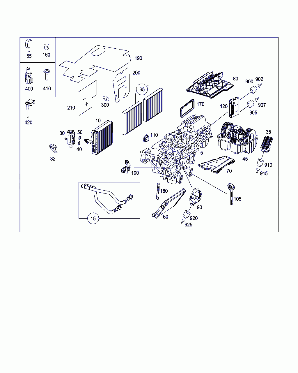 HEAT EXCHANGER, <span>A 221 830 05 61, Main Group: Heating And Ventilation, Diagram: HEATER CASE WITH BLOWER, Location Of Picture: 60