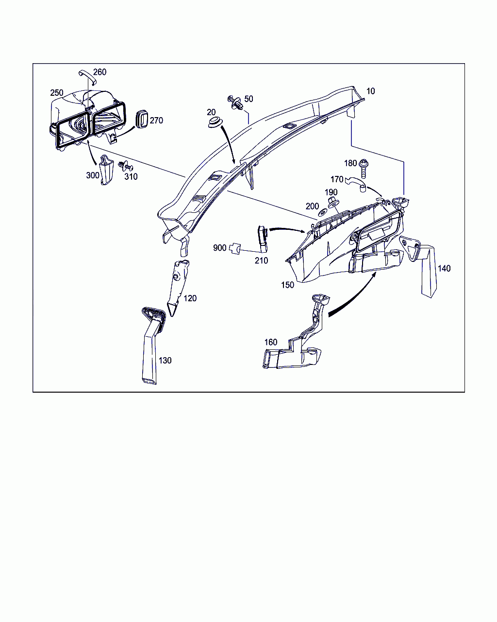HOUSING, <span>A 204 830 01 03, Main Group: Heating And Ventilation, Diagram: WATER BAFFLE WITH INTAKE SHELL, Location Of Picture: 250