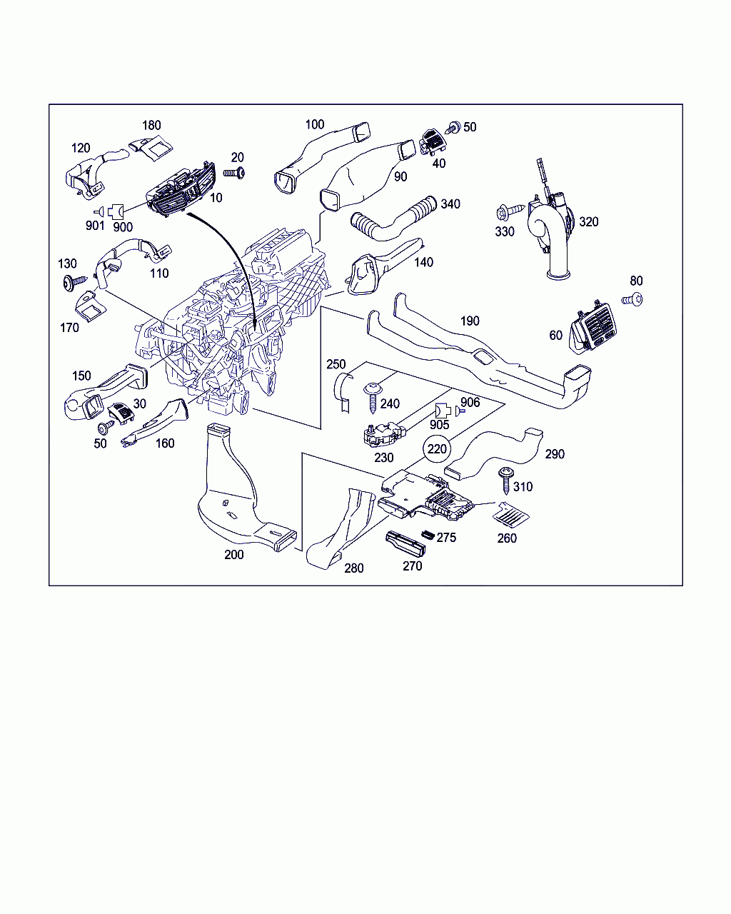 AIR DUCT, <span>A 221 831 05 46, Main Group: Heating And Ventilation, Diagram: AIR GUIDE, Location Of Picture: 150