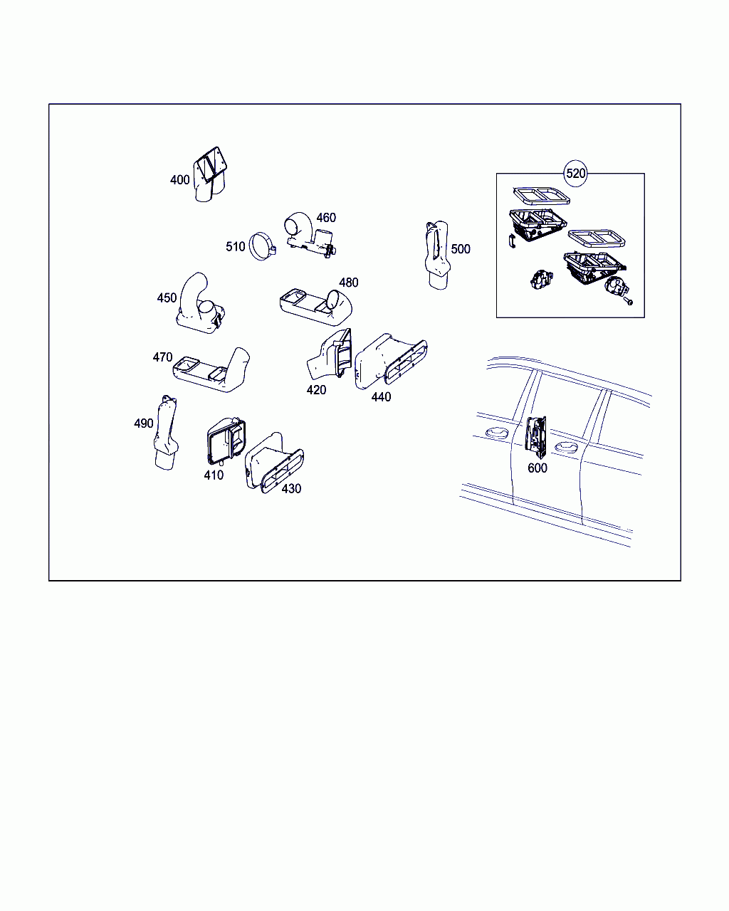 CONNECTOR, <span>A 221 831 04 27, Main Group: Heating And Ventilation, Diagram: AIR GUIDE, Location Of Picture: 460