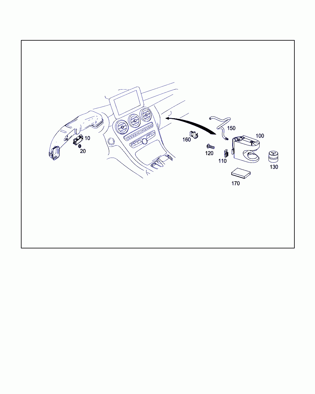 BRACKET, <span>A 000 995 44 14, Main Group: Heating And Ventilation, Diagram: PERFUME ATOMIZER, Location Of Picture: 160