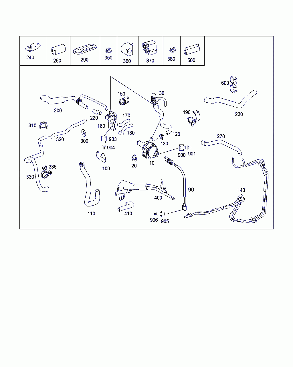 HOSE ASSEMBLY, <span>A 221 832 23 23, Main Group: Heating And Ventilation, Diagram: HOT WATER LINES ON INDEPENDENT HEATING OR AUXILLIARY HEATER, Location Of Picture: 410