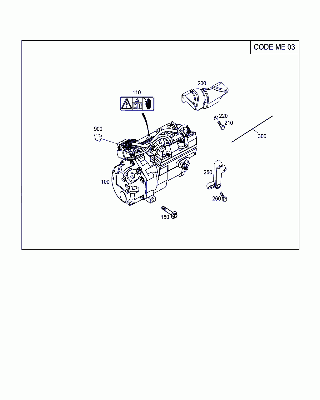 ELECTRICAL WIRING HARNESS, <span>A 164 440 66 41, Main Group: Heating And Ventilation, Diagram: A/C COMPRESSOR, Location Of Picture: 300