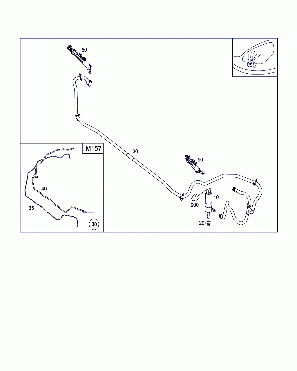 HOSE ASSEMBLY, <span>A 166 860 13 92, Main Group: Washer System, Diagram: HEADLAMP WIPER/WASHER, Location Of Picture: 30