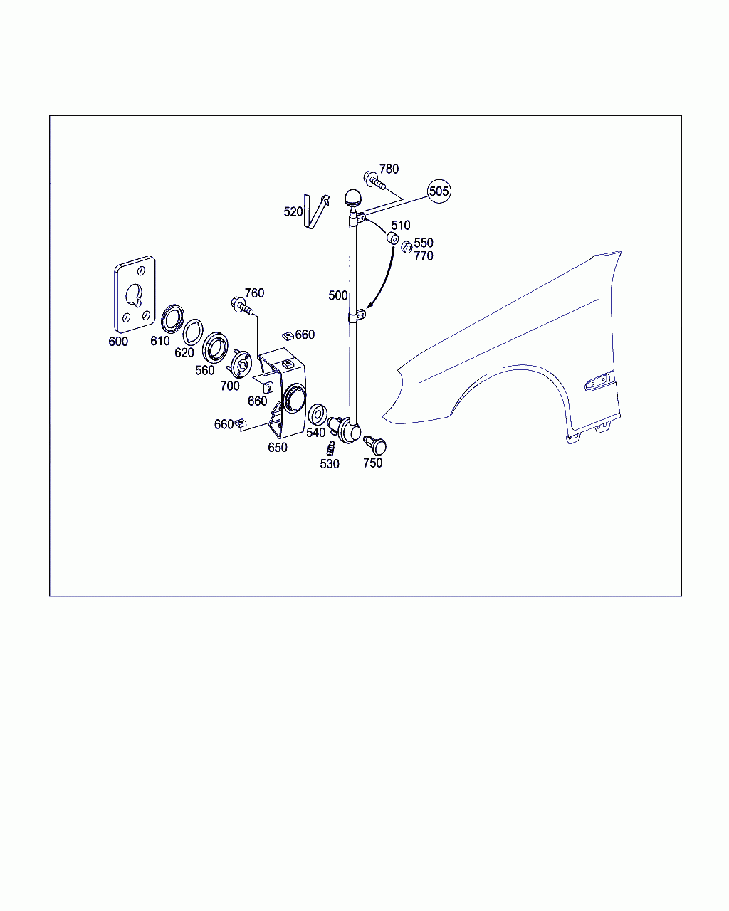 BRACKET, <span>A 211 810 05 14, Main Group: Attachment Parts, Diagram: FRONT FENDER, Location Of Picture: 650