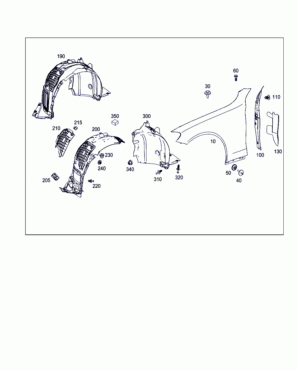 FRONT FENDER, <span>A 205 880 03 18, Main Group: Attachment Parts, Diagram: FRONT FENDER, Location Of Picture: 10