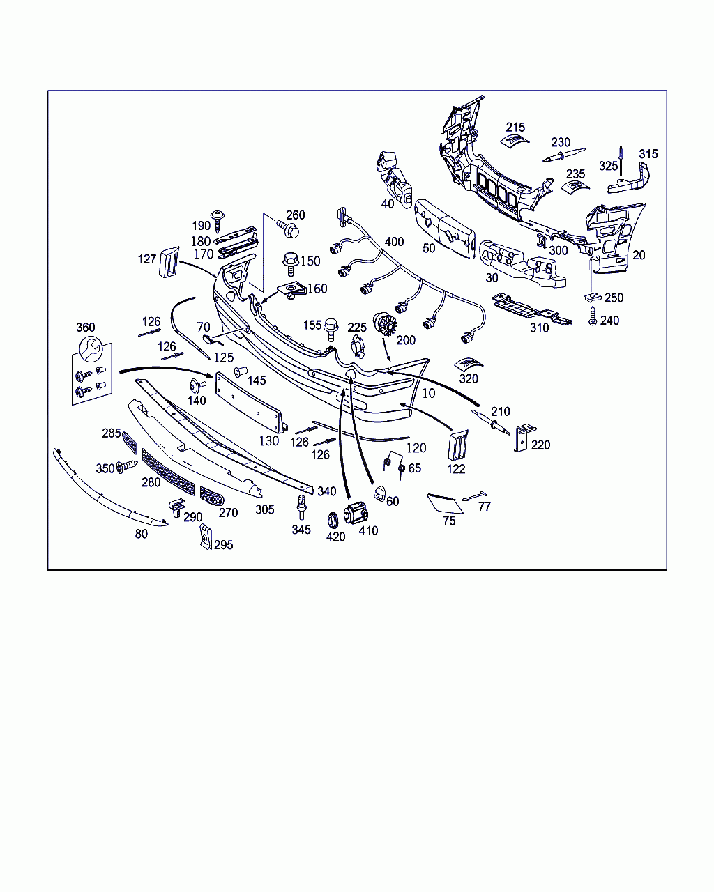 BASIC CARRIER, <span>A 209 885 06 65, Main Group: Attachment Parts, Diagram: FRONT BUMPER, Location Of Picture: 20