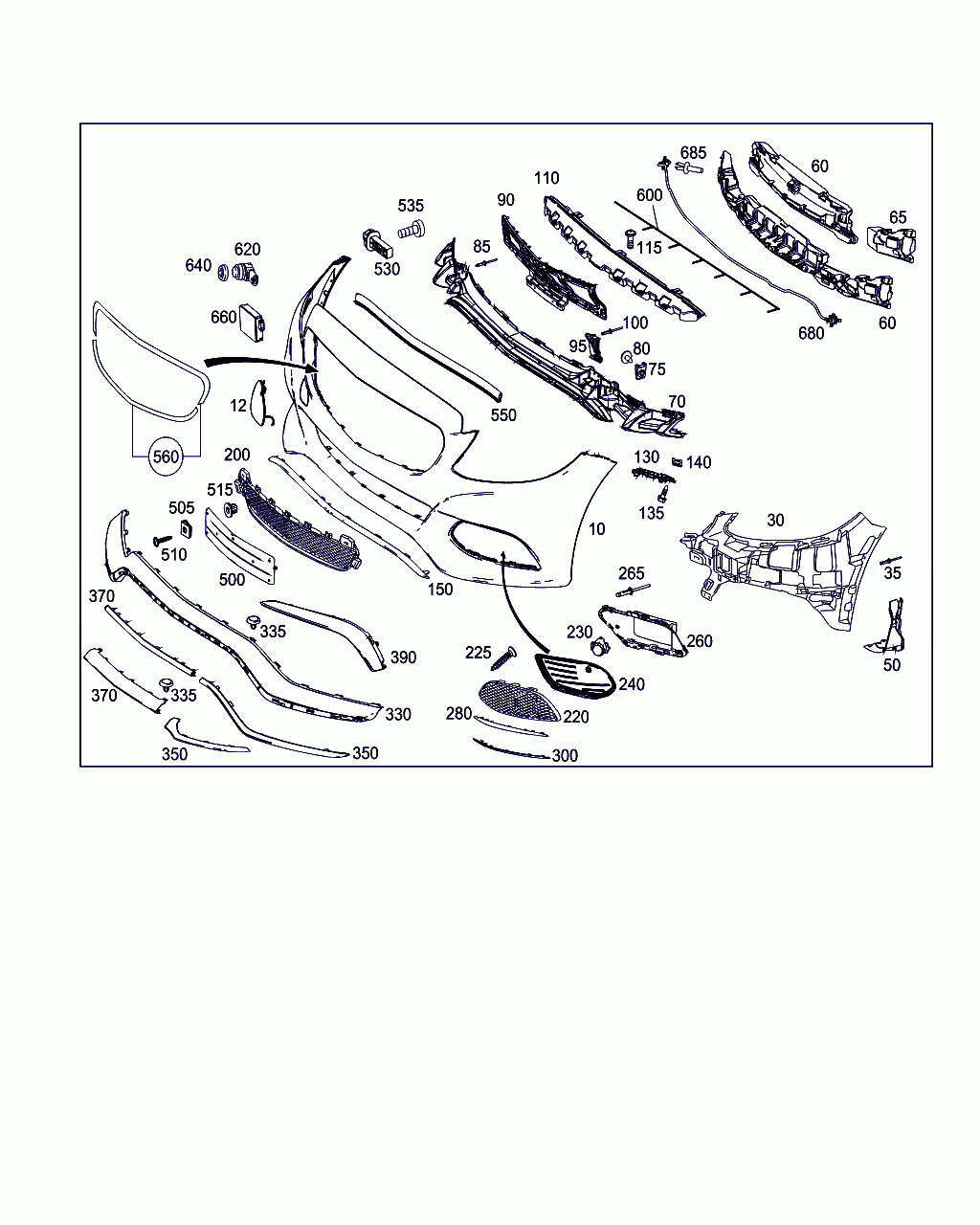 COVER BUMPER AREA, <span>A 205 885 11 23, Main Group: Attachment Parts, Diagram: FRONT BUMPER, Location Of Picture: 220