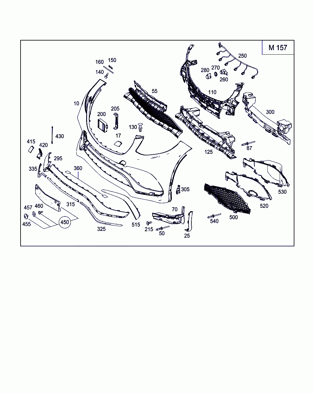 TRIM BUMPER, <span>A 292 885 19 25, Main Group: Attachment Parts, Diagram: FRONT BUMPER, Location Of Picture: 10