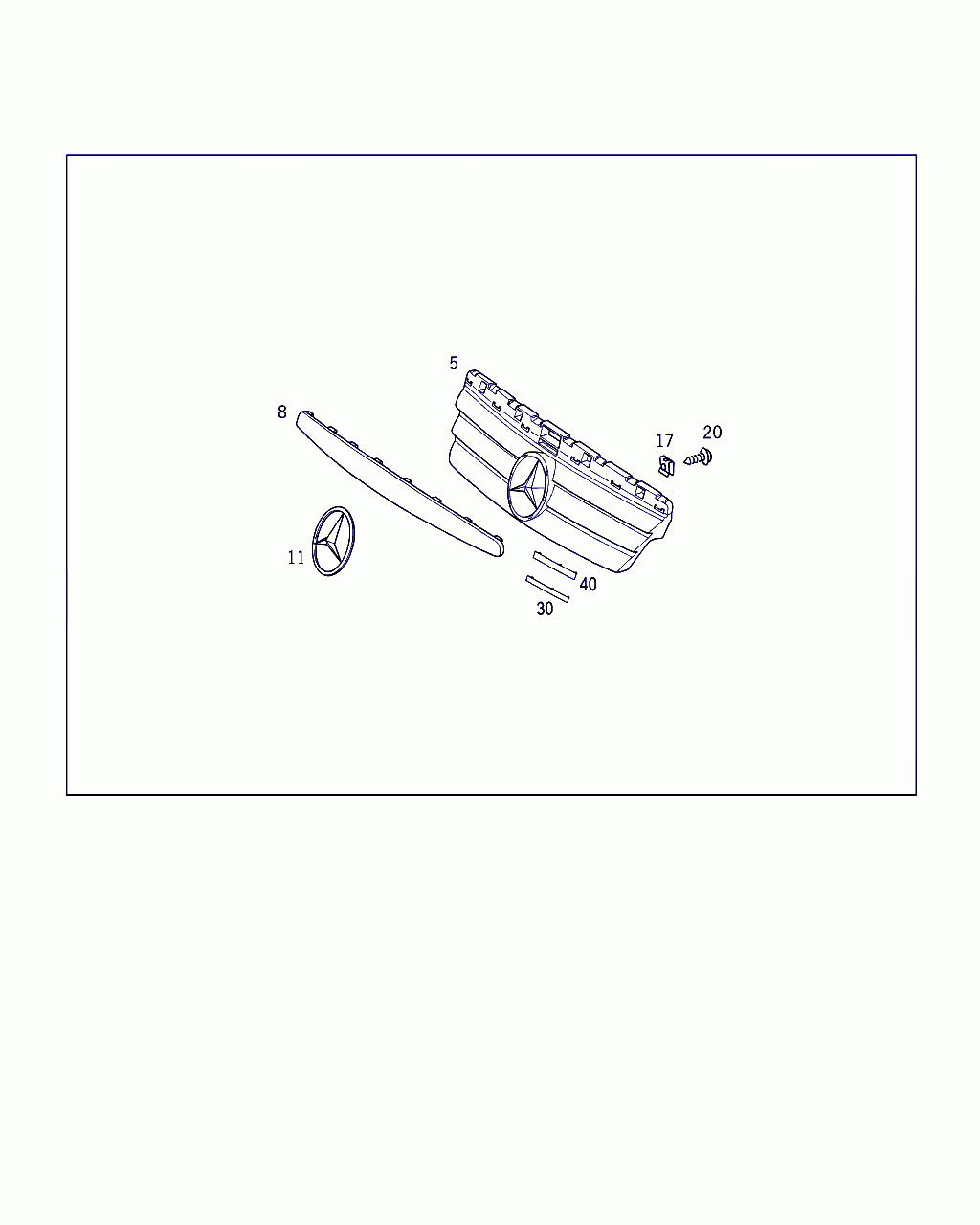 BEAM, <span>A 168 888 03 60, Main Group: Attachment Parts, Diagram: RADIATOR GRILLE SHELL, Location Of Picture: 5