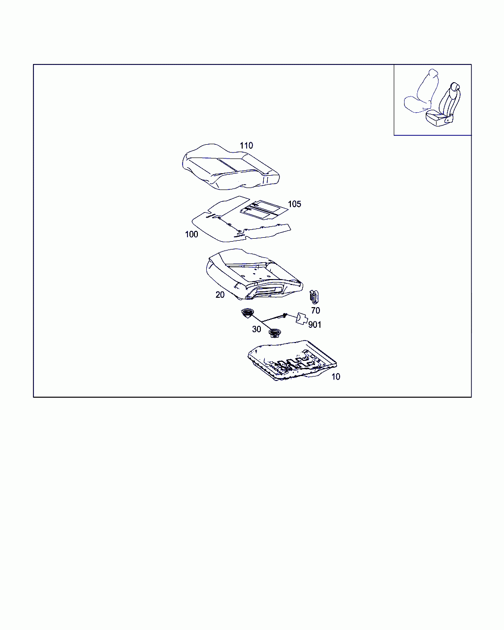 COVER FRONT SEAT CUSHION, <span>A 212 910 11 14, Main Group: Driver's Seat, Diagram: LEFT SEAT, Location Of Picture: 110