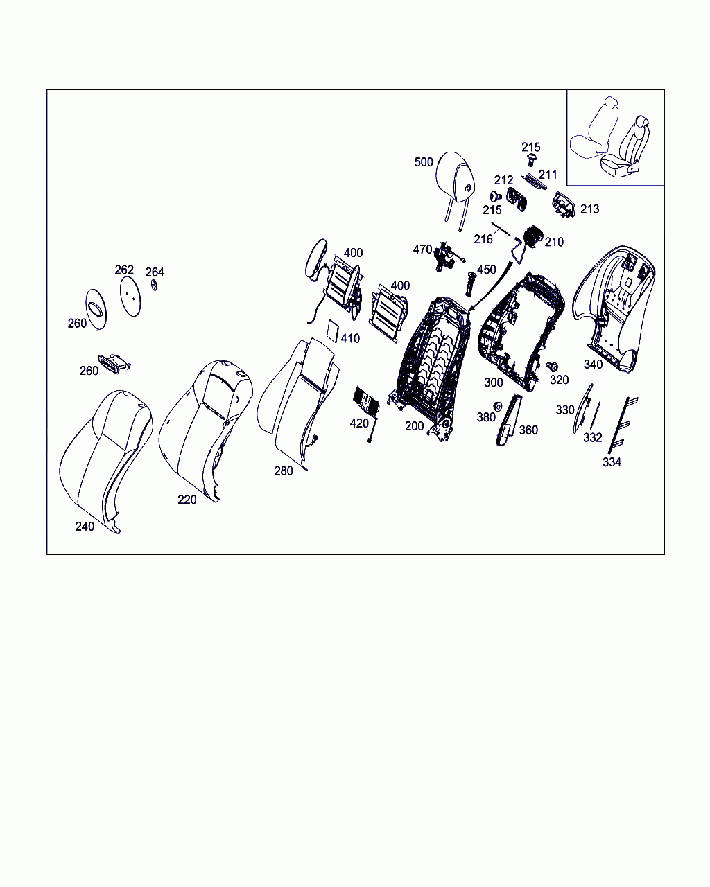 COVER FRONT SEAT BACKREST, <span>A 205 910 20 31, Main Group: Driver's Seat, Diagram: LEFT SEAT, Location Of Picture: 240
