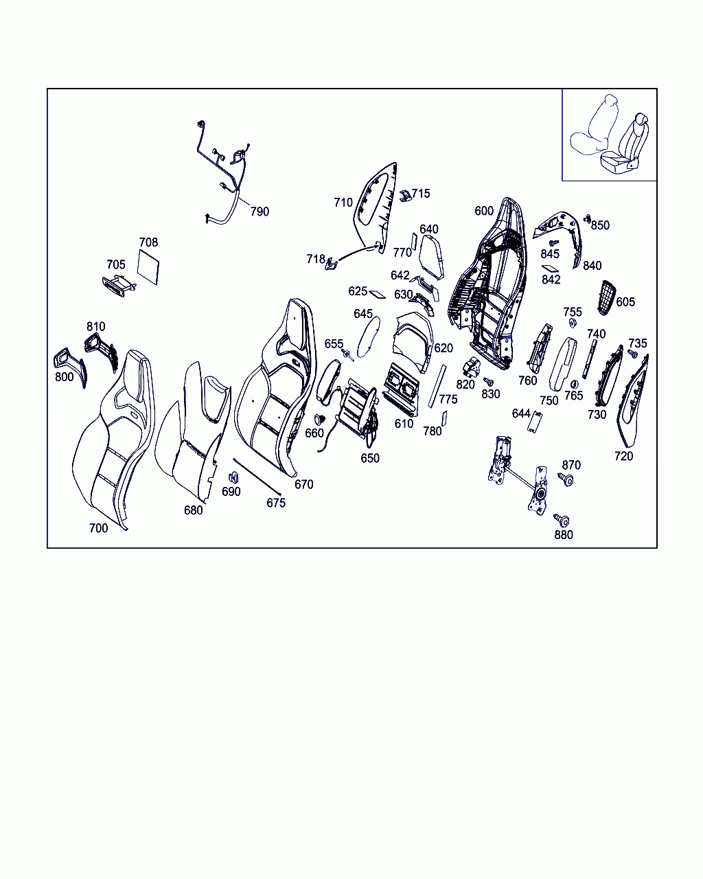 BACKREST SHELL, <span>A 190 913 09 00, Main Group: Driver's Seat, Diagram: LEFT SEAT, Location Of Picture: 600