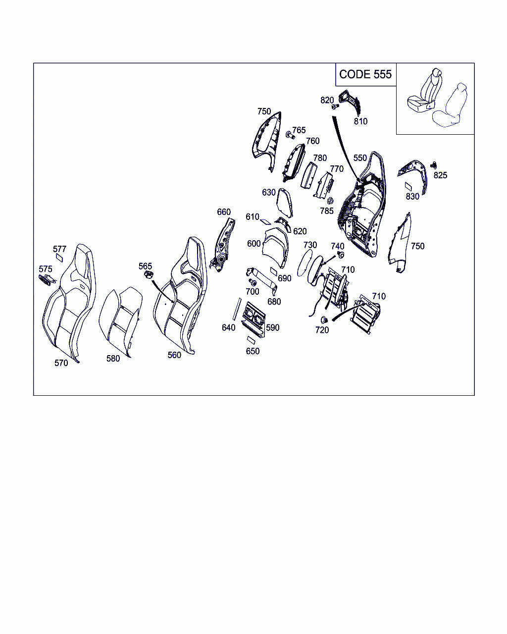 BACKREST SHELL, <span>A 176 910 95 00, Main Group: Driver's Seat, Diagram: RIGHT SEAT, Location Of Picture: 550