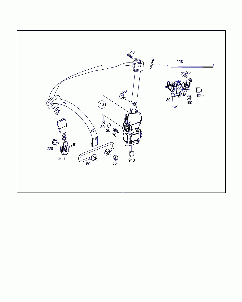 SEAT BELT LOCK, <span>A 207 860 02 69, Main Group: Driver's Seat, Diagram: FRONT SEAT SAFETY BELT, Location Of Picture: 200
