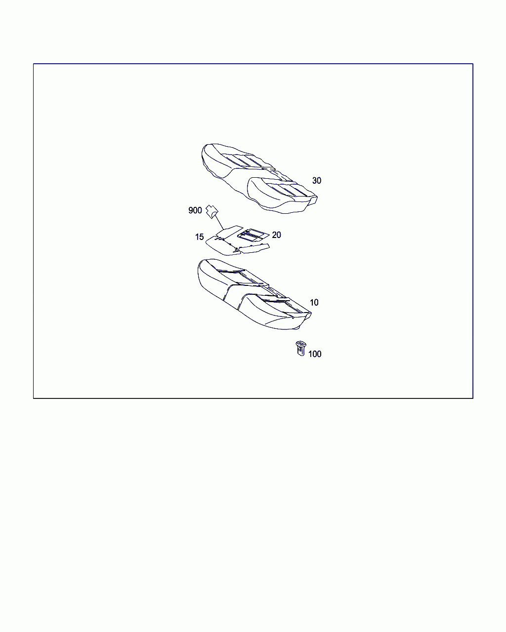 PAD REAR SEAT CUSHION, <span>A 212 920 04 50, Main Group: Rear Seat Bench, Diagram: REAR SEAT CUSHION, Location Of Picture: 10