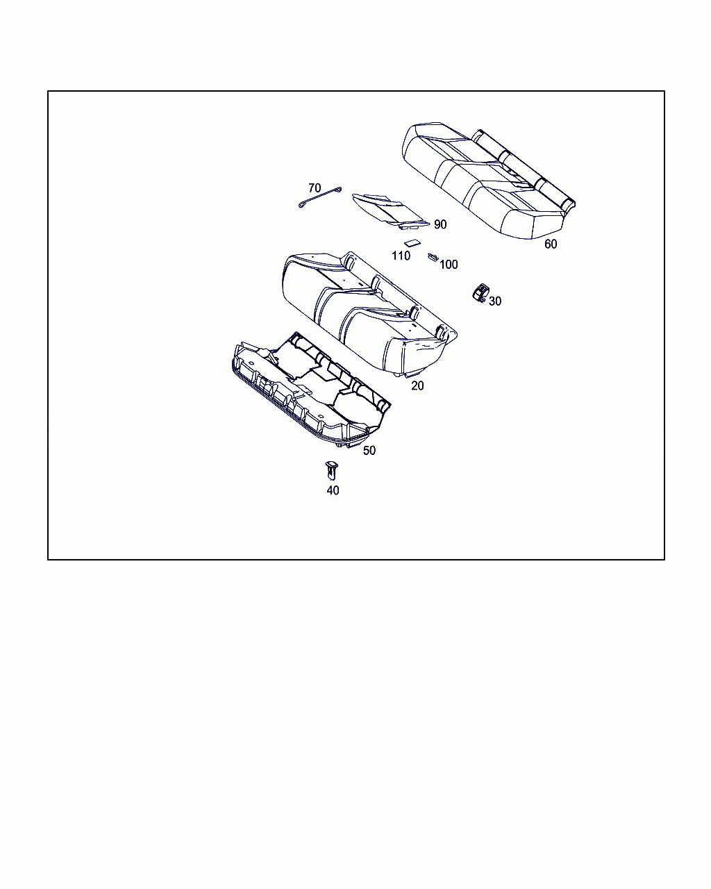 PAD REAR SEAT CUSHION, <span>A 253 920 77 00, Main Group: Rear Seat Bench, Diagram: REAR SEAT CUSHION, Location Of Picture: 20