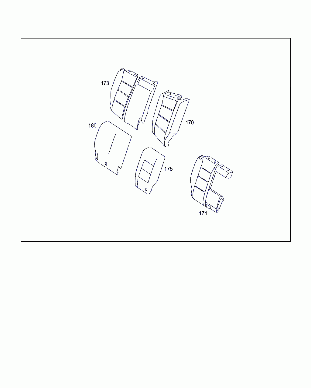 COVER, <span>A 169 920 37 47, Main Group: Rear Seat Bench, Diagram: REAR FOLDING BACKREST, Location Of Picture: 175