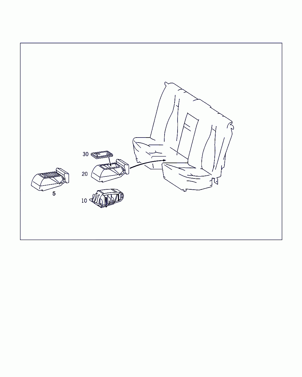 STORAGE BOX, <span>A 220 840 08 74, Main Group: Rear Seat Bench, Diagram: STORAGE BOX, Location Of Picture: 5