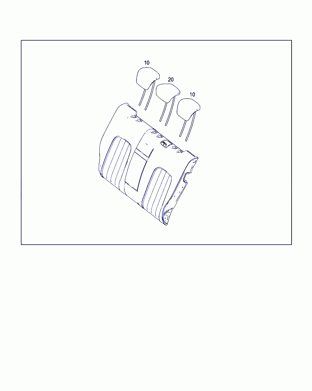 HEADREST, <span>A 218 970 29 50, Main Group: Rear Seat Bench, Diagram: HEADREST, Location Of Picture: 10