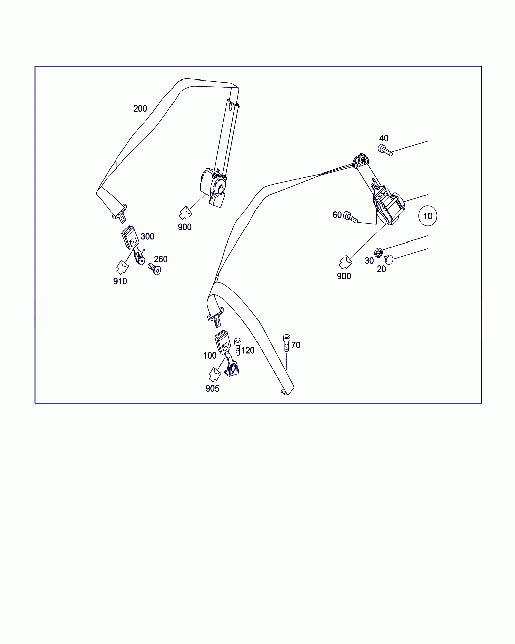 SEAT BELT, <span>A 166 860 27 86, Main Group: Rear Seat Bench, Diagram: REAR SEAT SAFETY BELT, Location Of Picture: 10