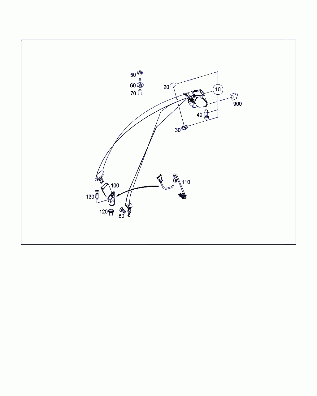 ELECTRICAL WIRING HARNESS, <span>A 207 820 01 15, Main Group: Rear Seat Bench, Diagram: REAR SEAT SAFETY BELT, Location Of Picture: 110