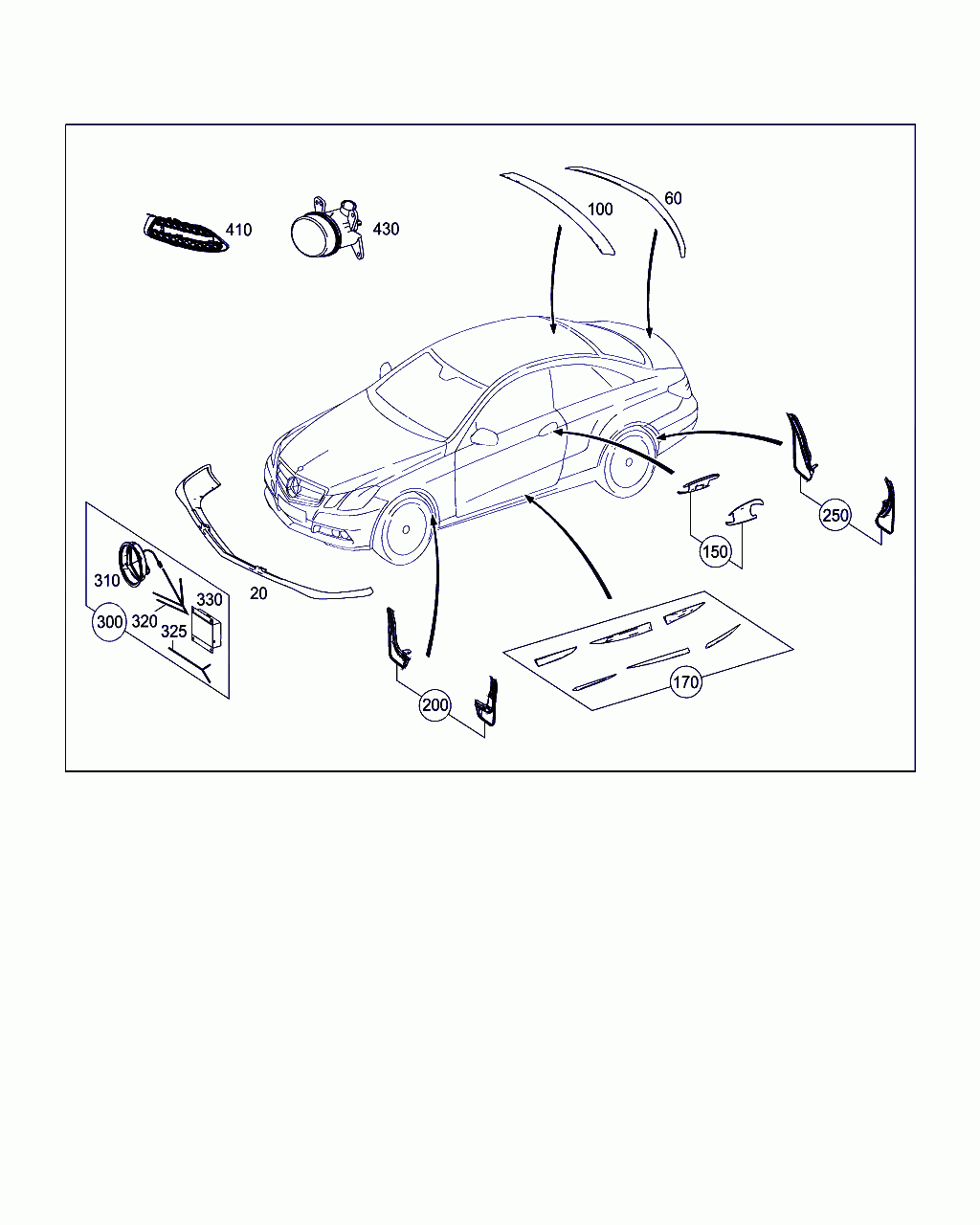 REAR SPOILER ATTACHMENT, <span>A 207 793 01 88, Main Group: Accessories, Diagram: OUTSIDE ATTACHMENT PARTS, Location Of Picture: 100