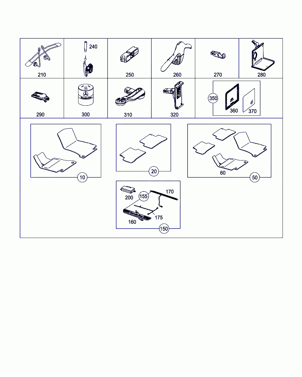 MAT, <span>A 205 680 60 05, Main Group: Accessories, Diagram: INTERIOR EQUIPMENT, Location Of Picture: 50