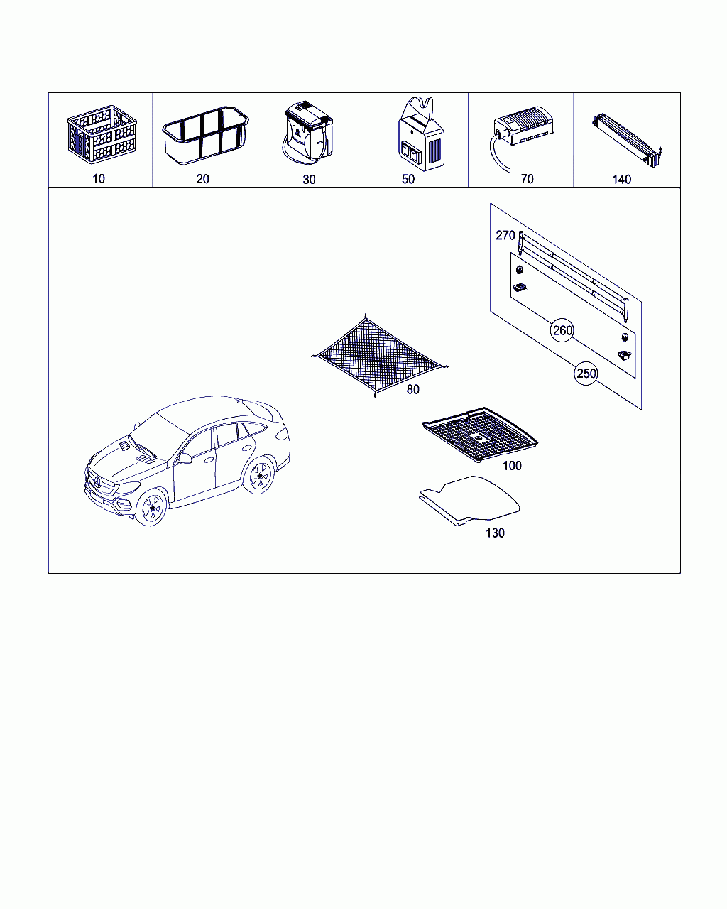 TELESCOPIC FRAME, <span>A 166 860 00 34, Main Group: Accessories, Diagram: LUGGAGE/LOAD COMPARTMENT EQUIPMENT, Location Of Picture: 250