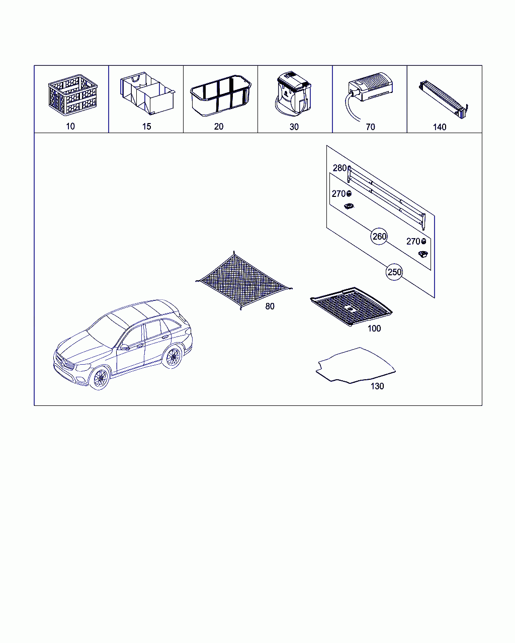 STORAGE TRAY, <span>A 253 814 04 00, Main Group: Accessories, Diagram: LUGGAGE/LOAD COMPARTMENT EQUIPMENT, Location Of Picture: 100