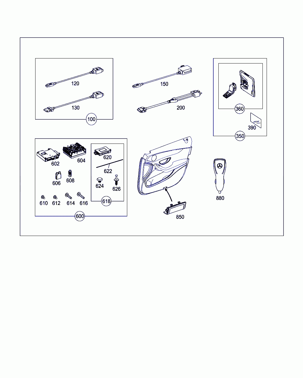 INST. KIT, PROJECTOR, <span>A 222 820 62 05, Main Group: Accessories, Diagram: ELECTRICAL COMPONENTS AND FUNCTION, Location Of Picture: 850