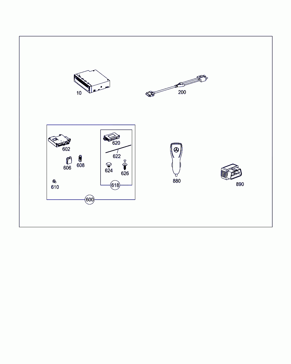 INSTALL. KIT CD-ROM DRIVE, <span>A 222 820 63 06, Main Group: Accessories, Diagram: ELECTRICAL COMPONENTS AND FUNCTION, Location Of Picture: 10