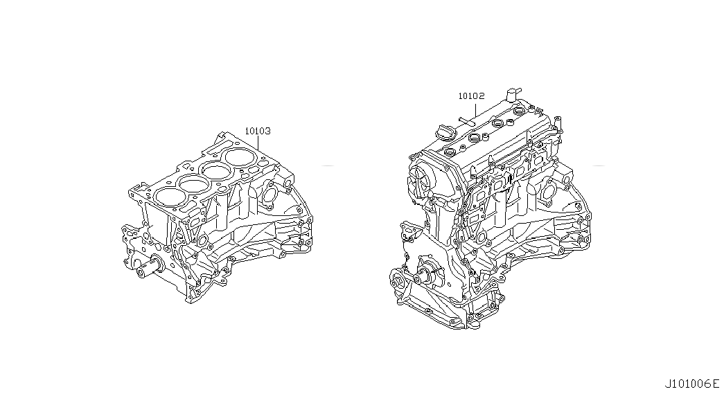 ENGINE ASSY-SHORT, 10103AE2A2, 主組: Engine Mechanical, 子組: BARE & SHORT ENGINE, 圖示位置: 10103