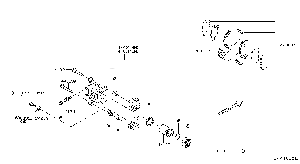 CALIPER ASSY-REAR RH,W/O PAD & SHIM, <span>440018H600, Main Group: Brake, Diagram: REAR BRAKE; DISC BRAKE, Location Of Picture: 44001