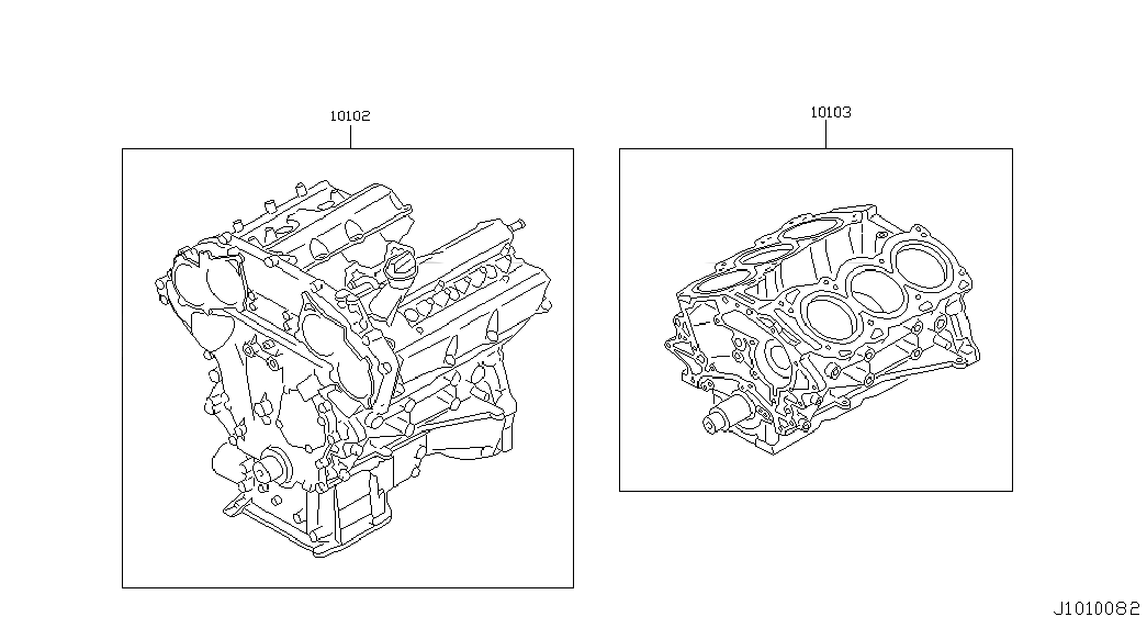 ENGINE ASSY-SHORT, 10103CD0M0, 主組: Engine Mechanical, 子組: BARE & SHORT ENGINE, 圖示位置: 10103