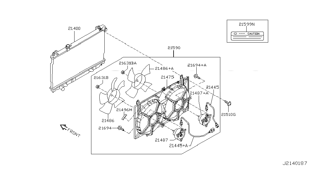 SEAL-RADIATOR SHROUD, <span>21496CD400, Main Group: Exhaust & Cooling, Diagram: RADIATOR,SHROUD & INVERTER COOLING; SHROUD, Location Of Picture: 21496M