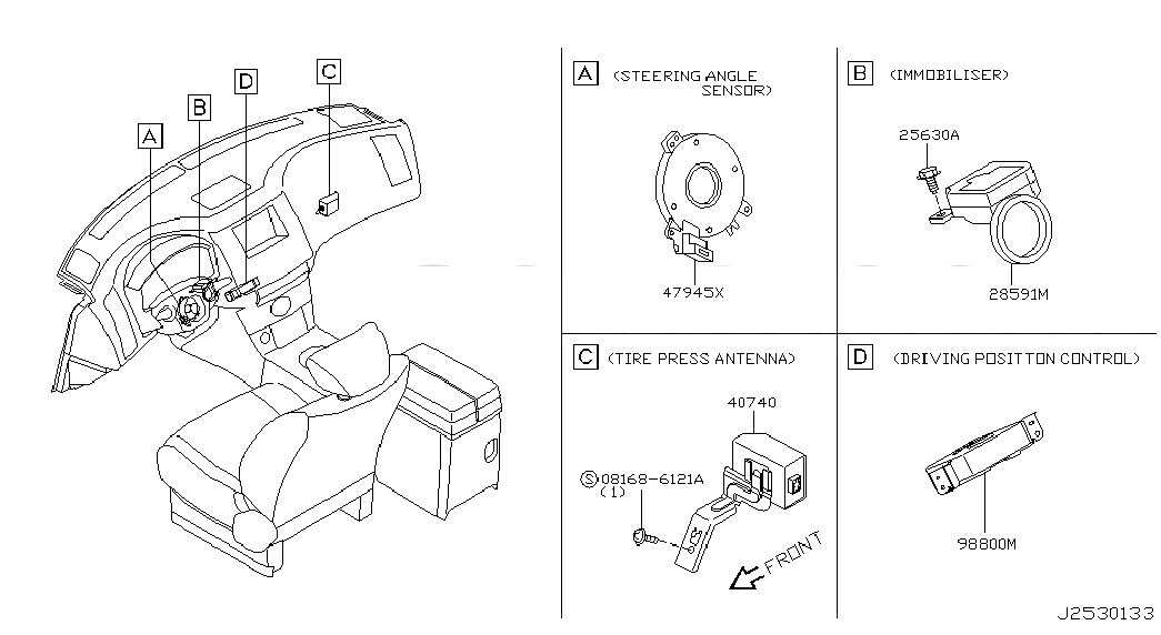 CONTROLLER ASSY-DRIVING POSITION, 98800CG000, 主組: Body Electrical, 子組: ELECTRICAL UNIT; INST & DASH, 圖示位置: 98800M