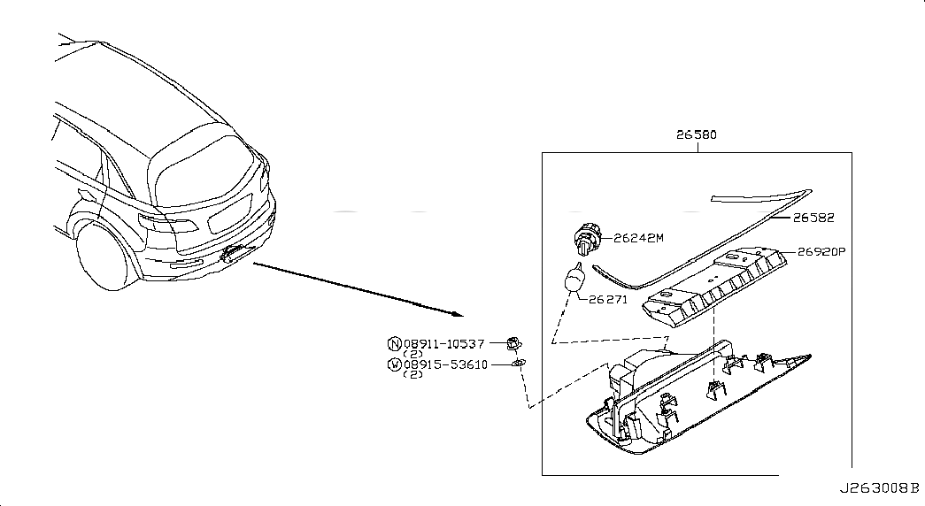 BRACKET-REAR FOG LAMP, <span>26981CM80A, Main Group: Body Electrical, Diagram: FOG,DAYTIME RUNNING & DRIVING LAMP; RR FOG LAMP, Location Of Picture: 26920P