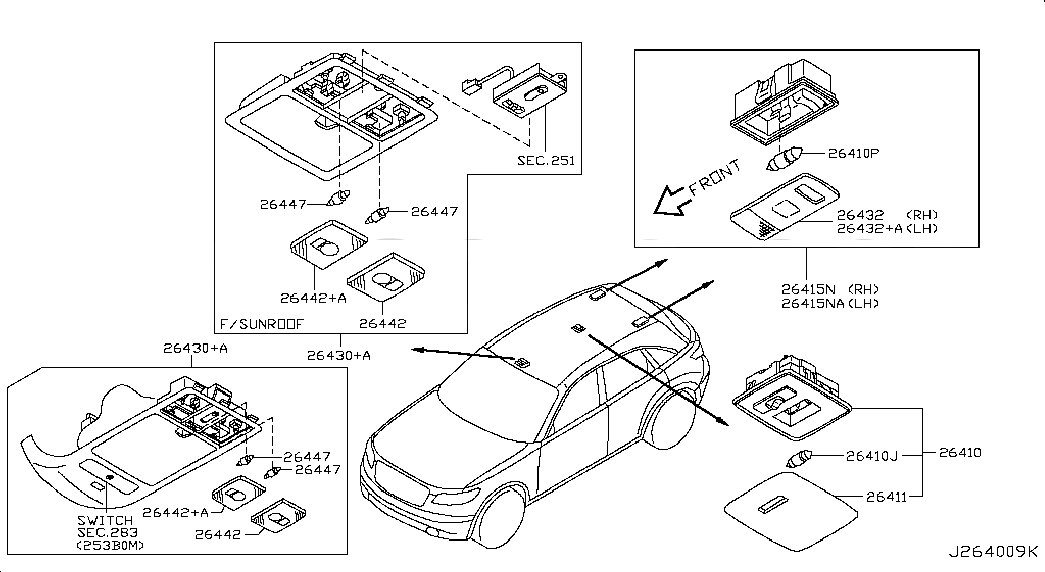 LAMP ASSY-PERSONAL, <span>26460CG000, Main Group: Body Electrical, Diagram: ROOM LAMP, Location Of Picture: 26415N