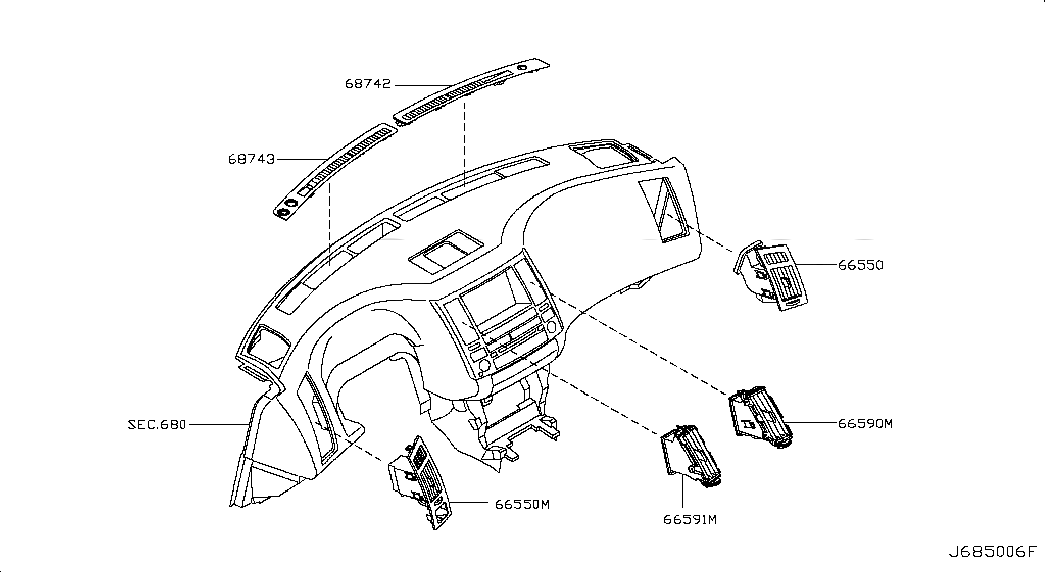 VENTILATOR ASSY-SIDE, 68761CL75A, 主組: Body(Front,roof & Floor), 子組: VENTILATOR, 圖示位置: 66550M